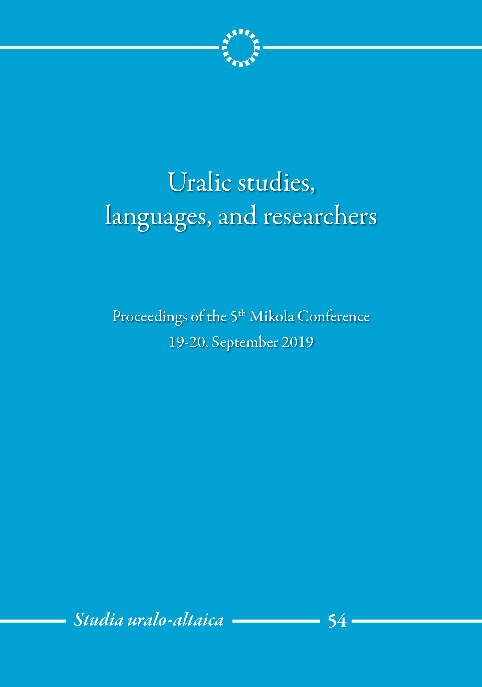 					View Vol. 54 (2021): Uralic studies, languages, and researchers
				